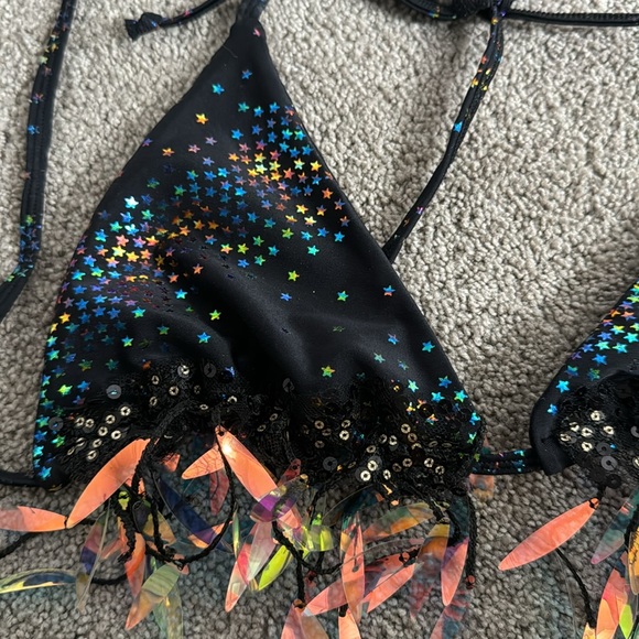 Lime Blonde Black Celestial bikini top. Size UK 8 - Picture 6 of 8